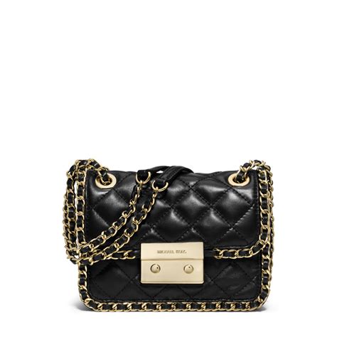 michael michael kors shoulder bag carine medium|Michael Kors quilted bag black.